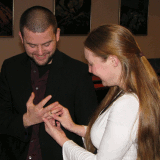 Marlous and Walter Doekes exchanging rings